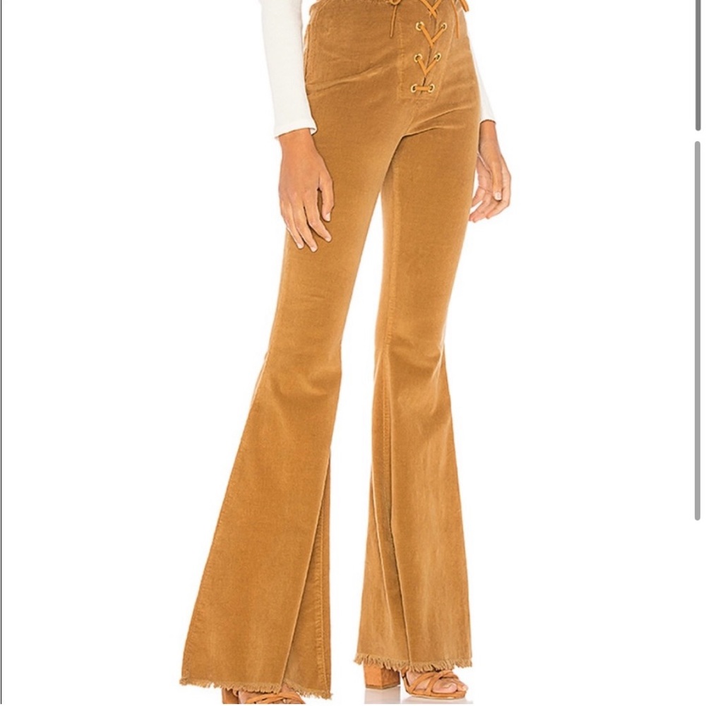 Show Me Your Mumu Cam Cam Lace Up Bells Hazelnut